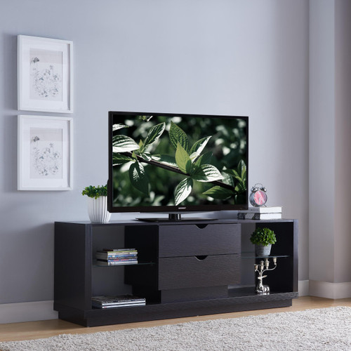 Modern Rustic Red Cocoa TV Stand with Two Drawers