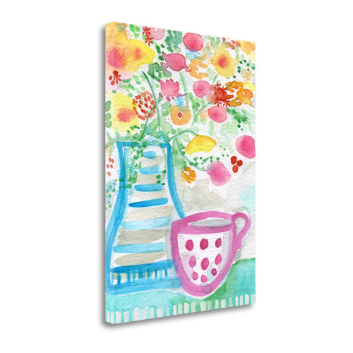 Tea And Flowers III Wrapped Canvas Print Living Room Wall Art