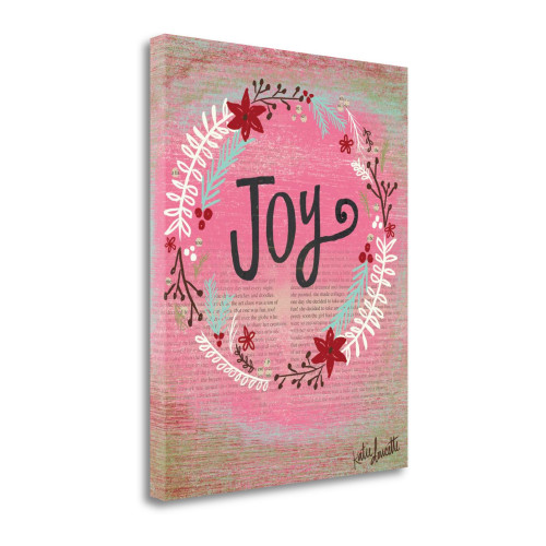 Joy Wreath 4 Wrapped Canvas Print Living Room Wall Art