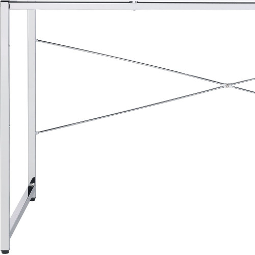 47" White and Silver Writing Desk