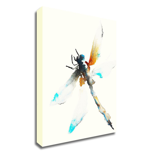 "Blue &amp;amp; Brown Dragonfly" Wrapped Canvas Print Wall Art