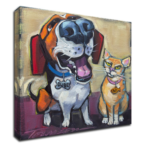 "Dude Chill" Wrapped Canvas Print Wall Art