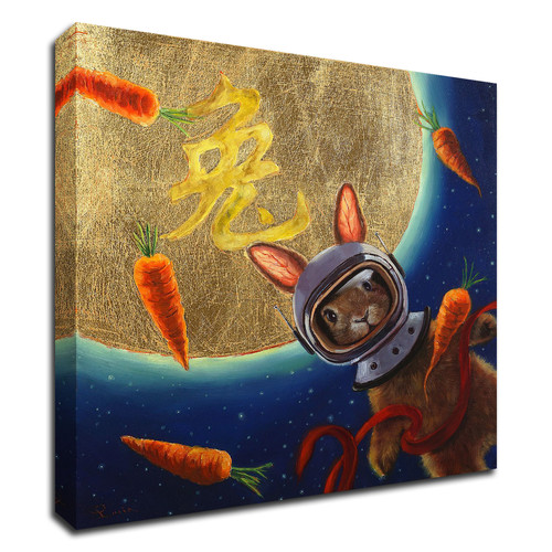 "Journey To The Moon" Wrapped Canvas Print Wall Art