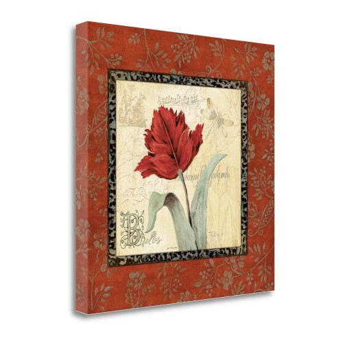 Royal Reds II Wrapped Canvas Print Living Room Wall Art