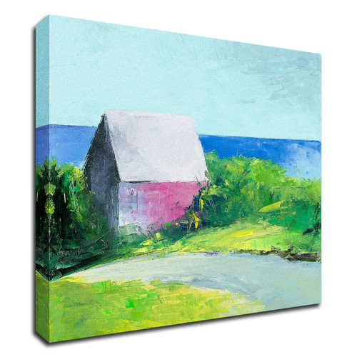 "Pink House" Wrapped Canvas Print Wall Art