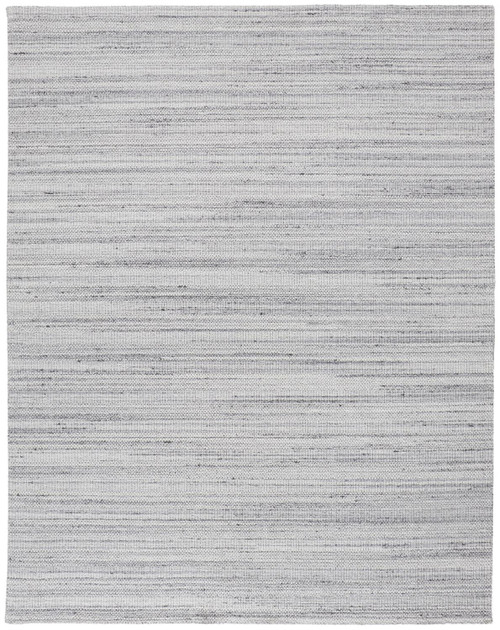 8' X 10' Silver Wool Hand Woven Stain Resistant Area Rug