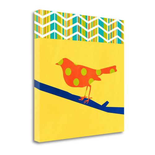 Orange Bird 2 Wrapped Canvas Print Living Room Wall Art