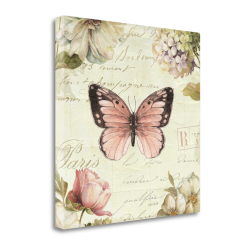Marche De Fleurs Butterfly I Wrapped Canvas Print Living Room Wall Art