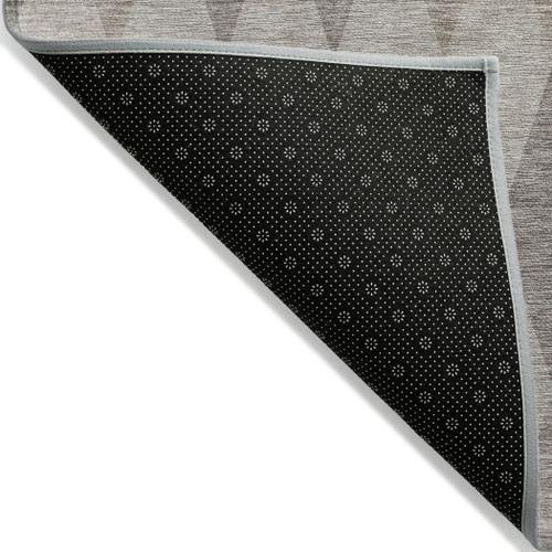 3' X 4' Beige Taupe and Brown Geometric Washable Non Skid Indoor Outdoor Area Rug