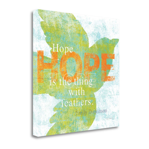 Letterpress Hope 1 Wrapped Canvas Print Living Room Wall Art