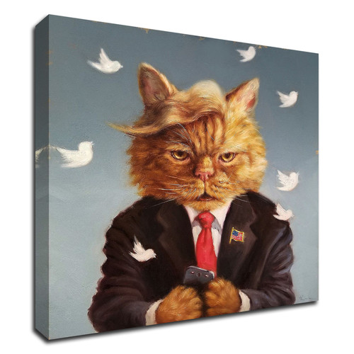"Catty Remarks" Wrapped Canvas Print Wall Art