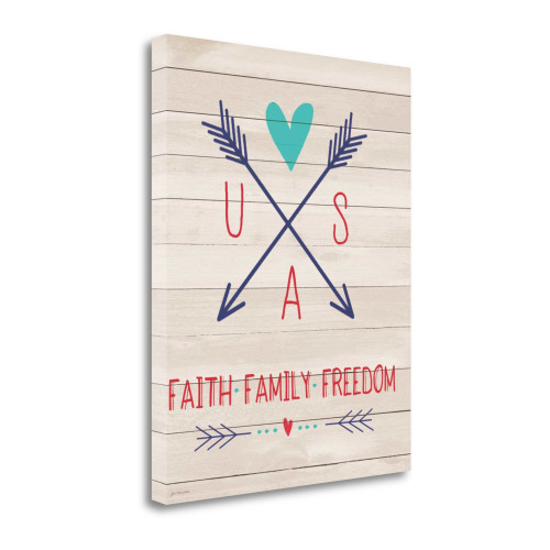 Faith Family Freedom Wrapped Canvas Print Wall Art