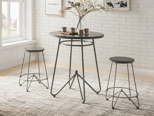 3 Piece Counter Height Set in Gray Oak &amp;amp; Sandy Gray