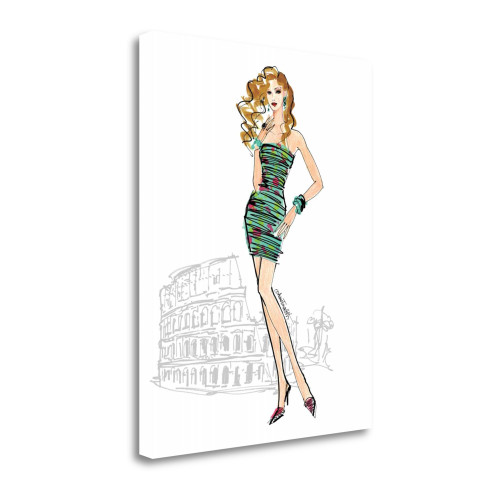 Colorful Fashion IV Rome Wrapped Canvas Print Living Room Wall Art