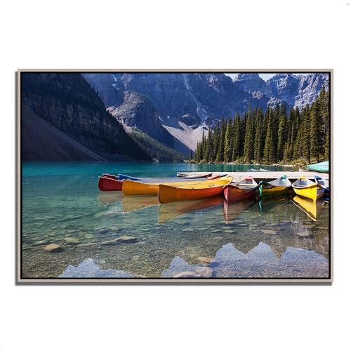 Lake Moraine 5 Silver Wrapped Canvas Print Wall Art