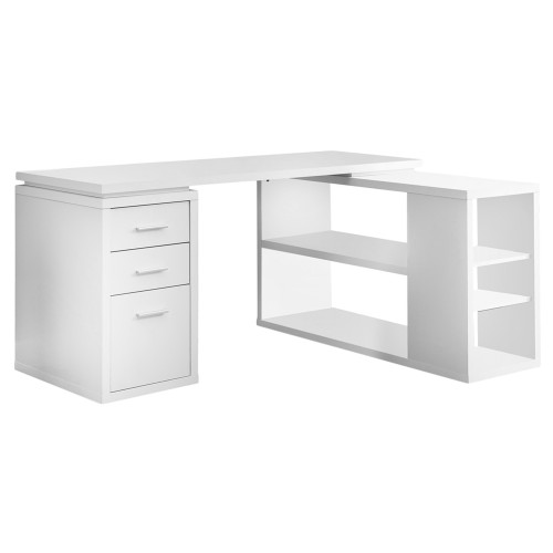 47.25" x 60" x 29" White Particle Board Hollow Core Computer Desk