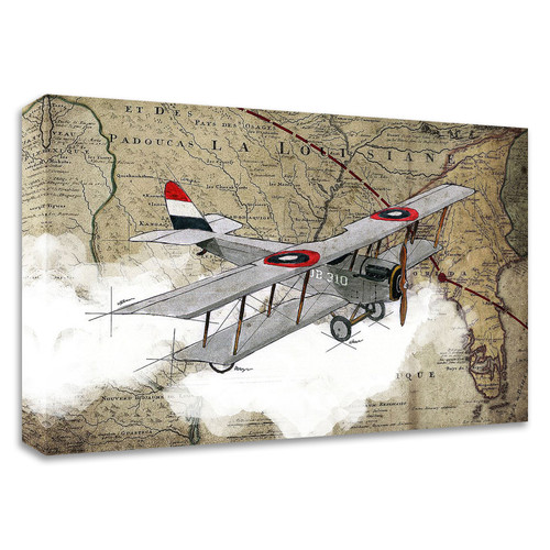 "Biplane 4" Wrapped Canvas Print Wall Art