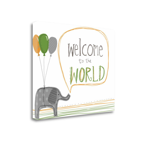 Welcome To The World 3 Wrapped Canvas Print Living Room Wall Art