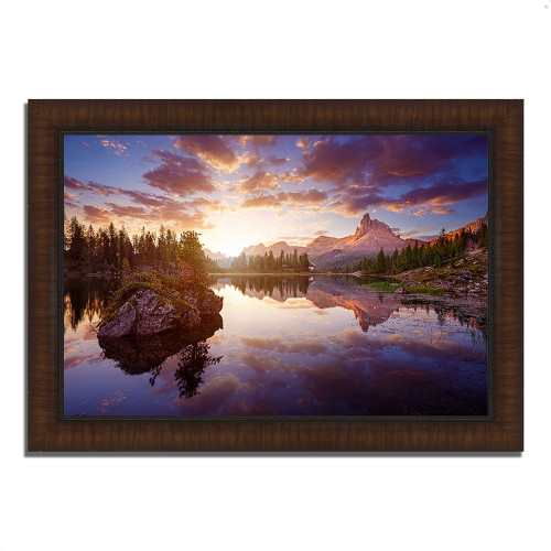 Sunrise On Lago Di Federa 11 Brown Picture Frame Print Wall Art