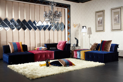 28" Wood Foam And Fabric Sectional Sofa
