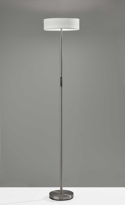 Futuristic Brushed Steel Metal LED Torchiere