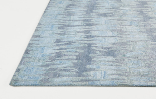 8' X 10' Blue Green And Gray Abstract Tufted Handmade Area Rug