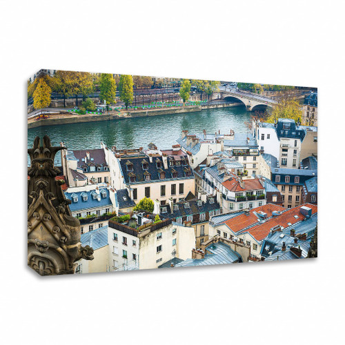 Paris Rooftops Wrapped Canvas Print Wall Art