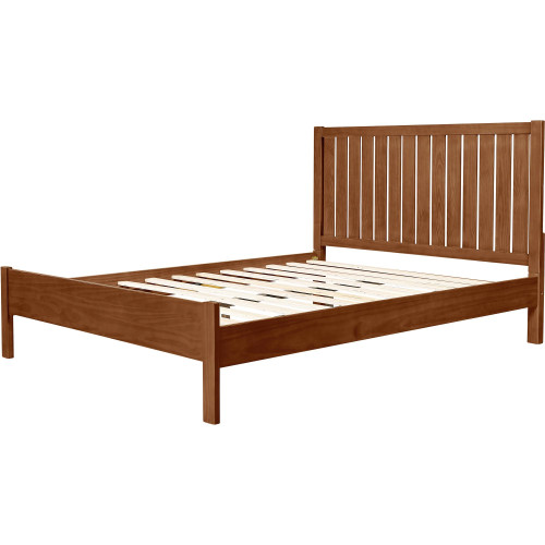 Brown Shiplap Texture Solid Wood King Bed Frame