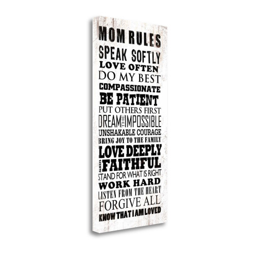 Mom Rules 2 Wrapped Canvas Print Living Room Wall Art