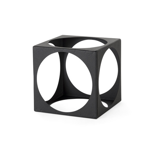 Petite Matte Black Metal Square Sculpture