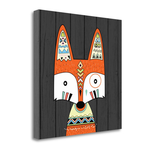 Tribal Fox 2 Wrapped Canvas Print Living Room Wall Art