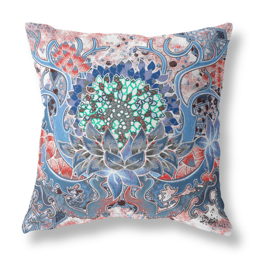 20"x20" Sky Blue Pink Zippered Suede Geometric Throw Pillow