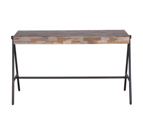 Boho Natural Narrow A Frame Wood Table Desk