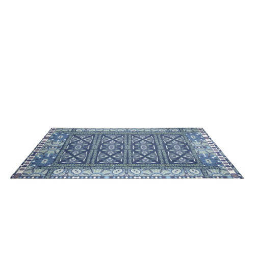 5' X 7' Blue And Green Geometric Area Rug