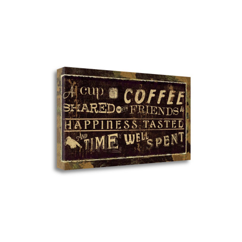 Coffee Quotes III Wrapped Canvas Print Living Room Wall Art