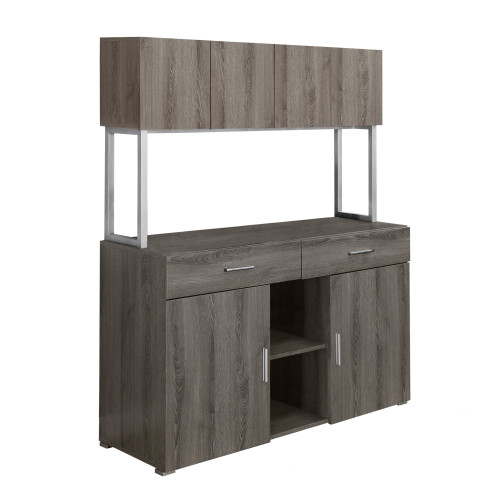 16.25" x 47.25" x 60" Dark Taupe Silver Particle Board Hollow Core Metal Office Cabinet
