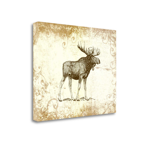 Brown Moose Wrapped Canvas Print Living Room Wall Art