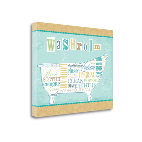 Bathroom Words II Wrapped Canvas Print Living Room Wall Art