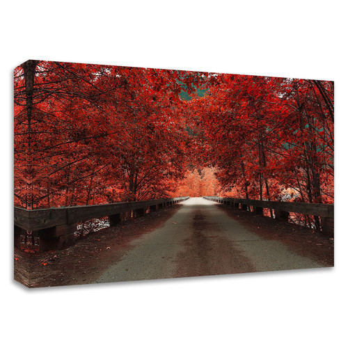 "Bridge (Red)" Wrapped Canvas Print Wall Art
