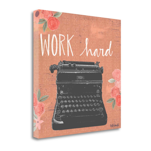 Work Hard 3 Wrapped Canvas Print Living Room Wall Art