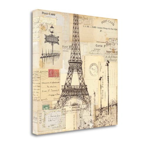 Paris Collage II Wrapped Canvas Print Living Room Wall Art