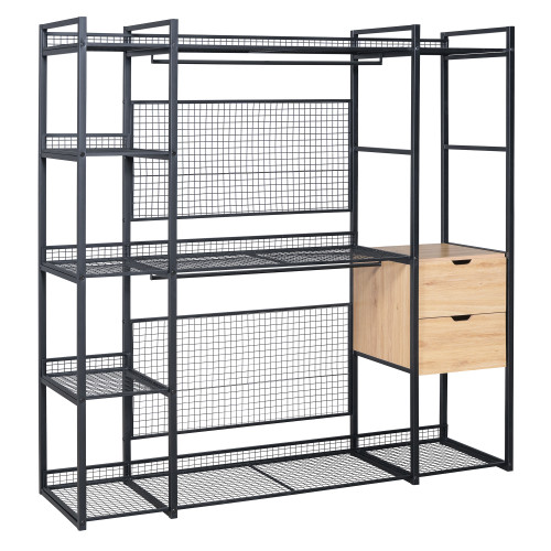 69" Black Metal Closet System