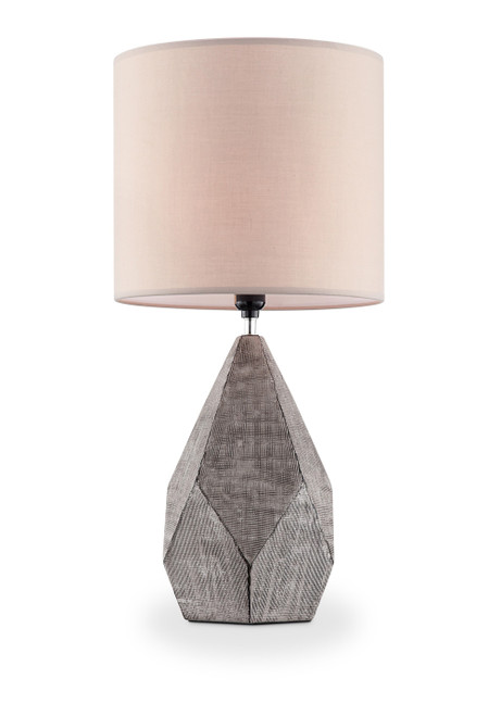 25" Brown Ceramic Bedside Table Lamp With Pink Shade