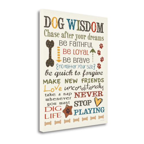Dog Wisdom 1 Wrapped Canvas Print Living Room Wall Art