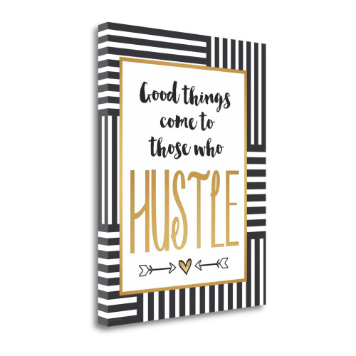 Hustle Wrapped Canvas Print Living Room Wall Art