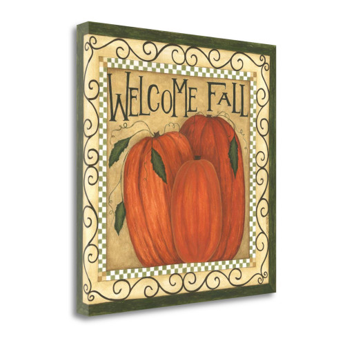 Welcome Fall 7 Wrapped Canvas Print Living Room Wall Art