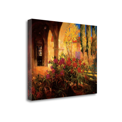 Twilight Courtyard 4 Wrapped Canvas Print Wall Art