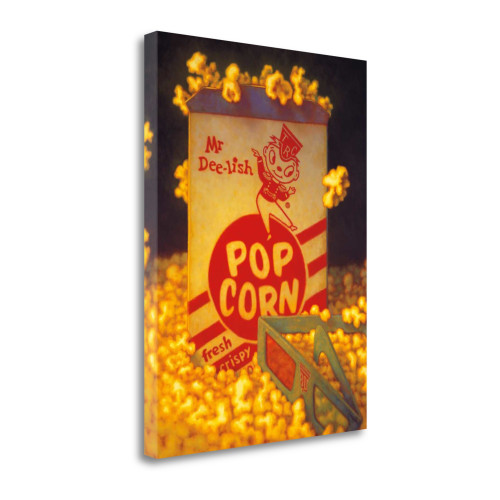 3D Popcorn 5 Wrapped Canvas Print Living Room Wall Art