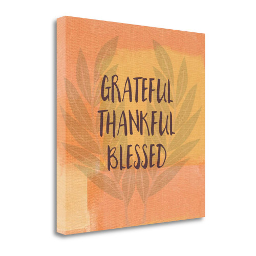 Grateful Thankful Blessed 1 Wrapped Canvas Print Living Room Wall Art