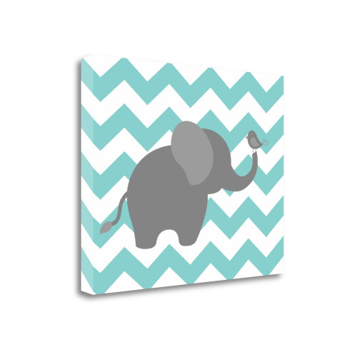 Elephant Chevron 1 Wrapped Canvas Print Living Room Wall Art